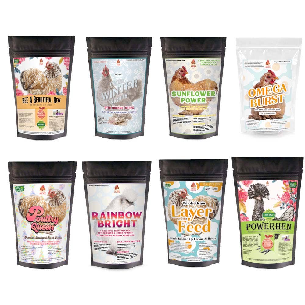 Chicken Treat Sampler Bundle - 8 Different Treats In One Box! (10 Pounds Total) - Edwina Alexis