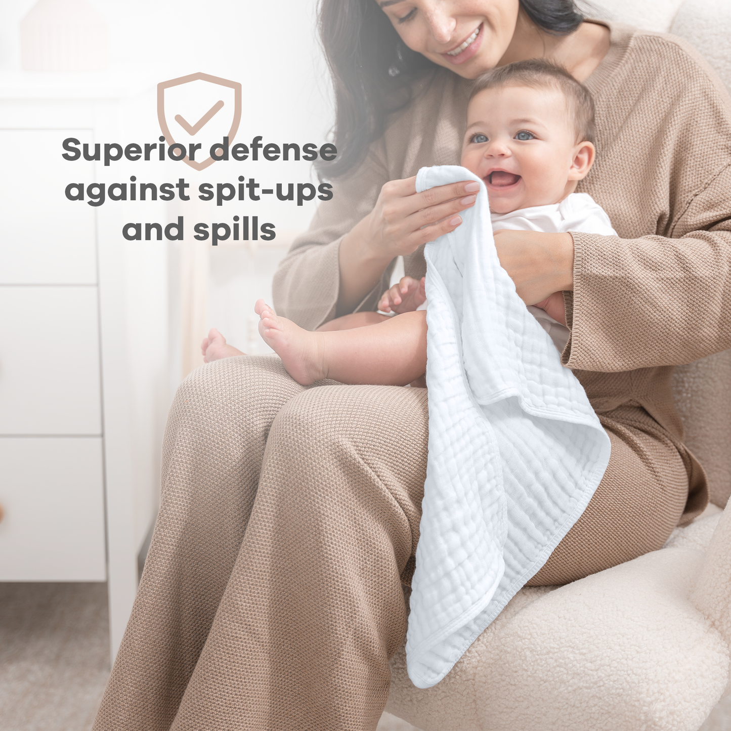 Muslin Burp Cloths by Comfy Cubs: White / 6-Pack 20”X10”