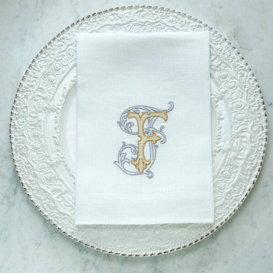 Vintage Vine Monogram Tri-Fold Napkin