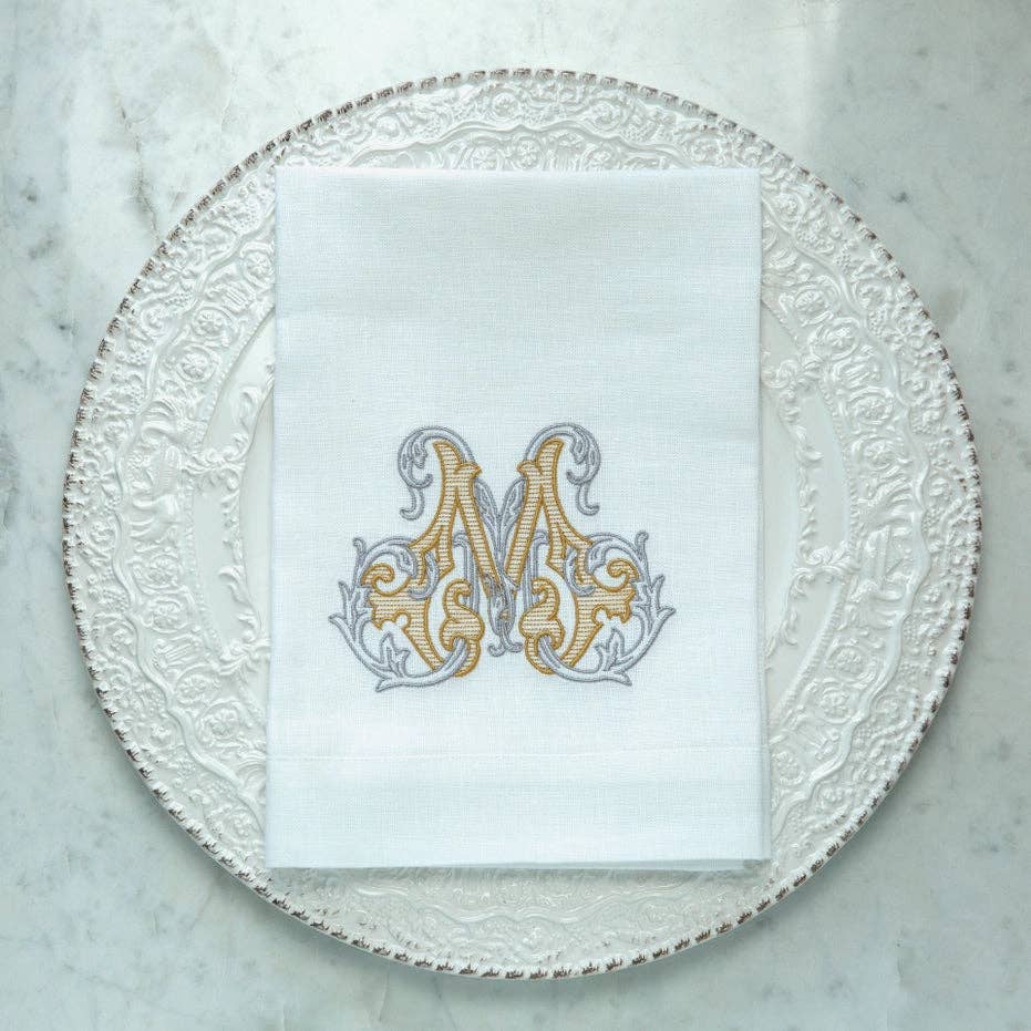 Vintage Vine Monogram Tri-Fold Napkin