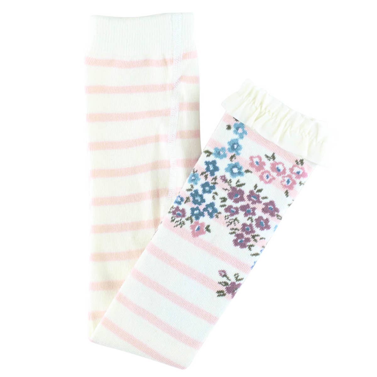Girls Ballet Pink Stripe Patterned Footless Ruffle Tights: 12-24m