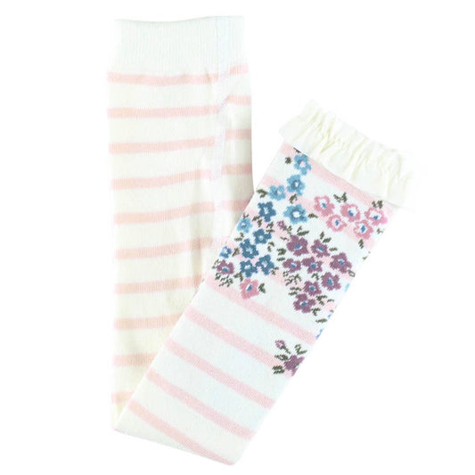 Girls Ballet Pink Stripe Patterned Footless Ruffle Tights: 12-24m