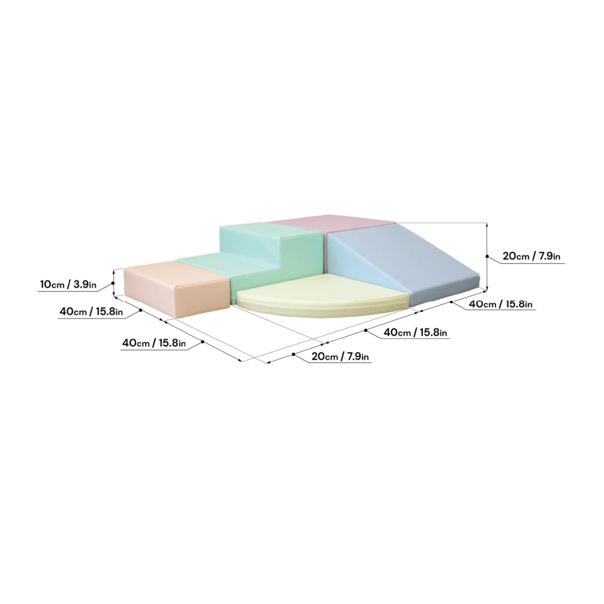 Soft Play Foam Block Set - Corner Climber: Multi color