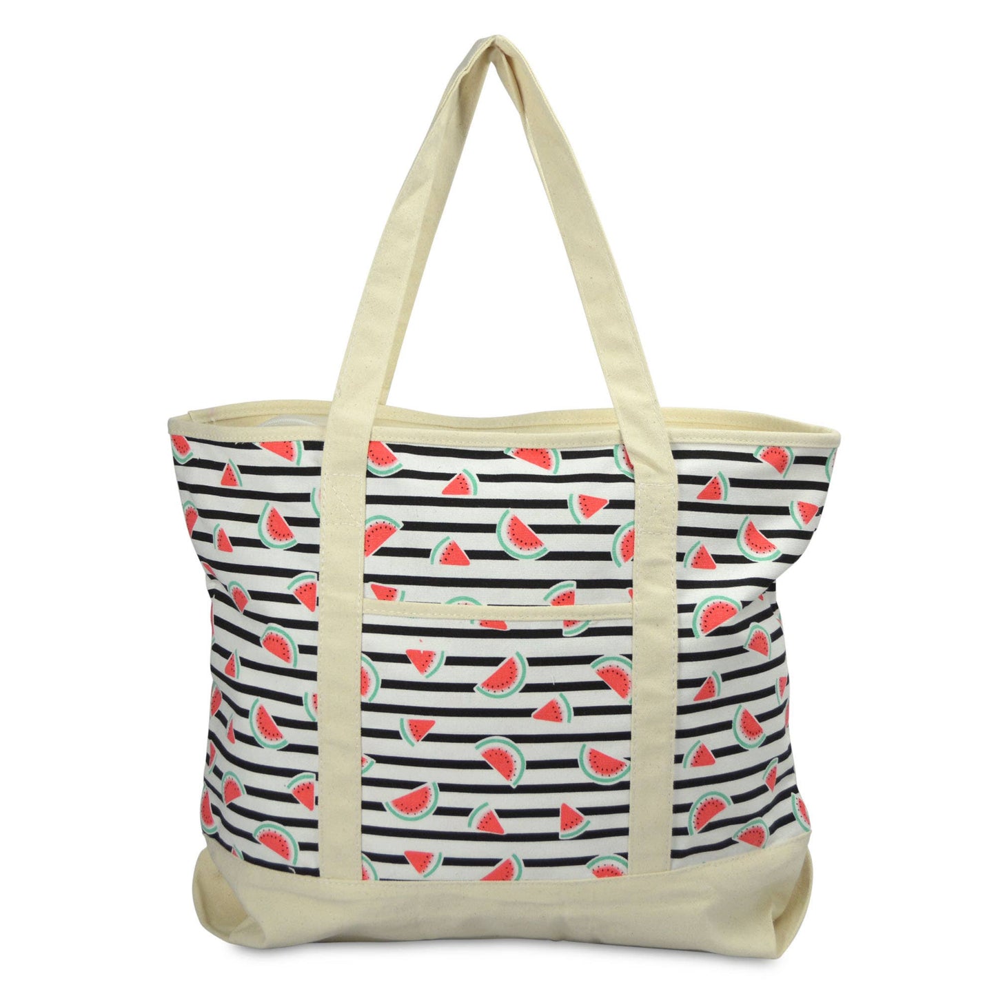 DALIX 22" Shopping Tote Bag in Heavy Cotton Canvas: Black