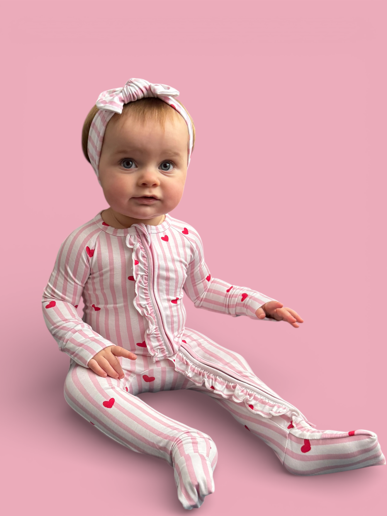 SWEETHEART STRIPES DREAM RUFFLE ROMPER: 2T