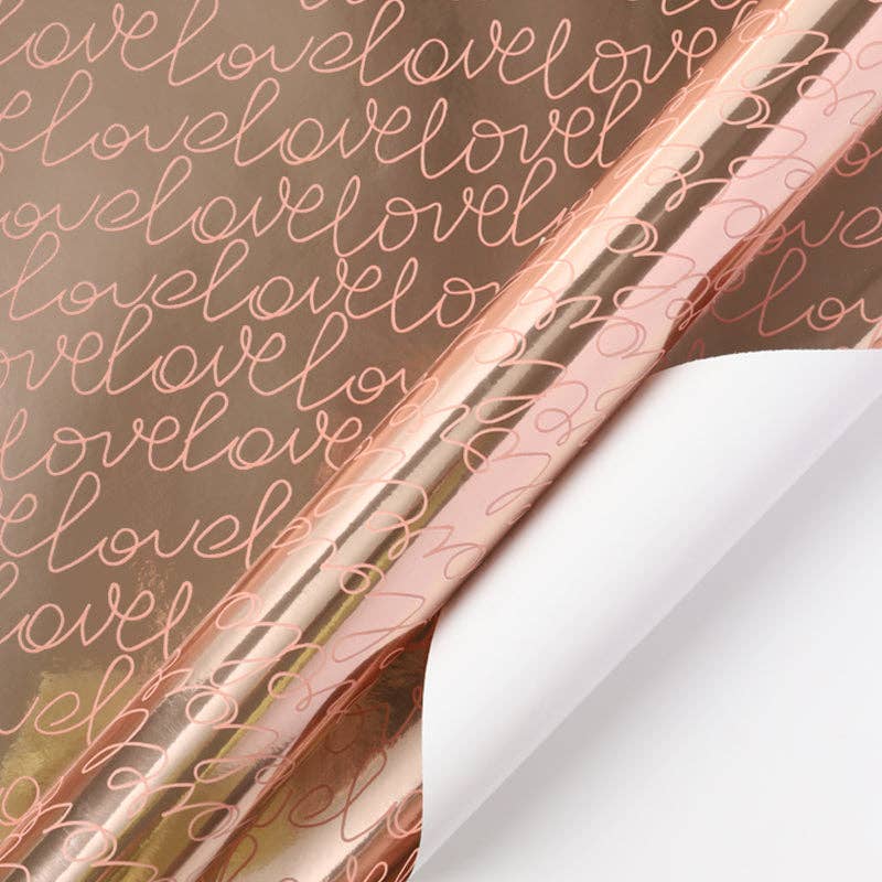 30" x 10' Wrapping Paper | Metallic Love Print - Edwina Alexis