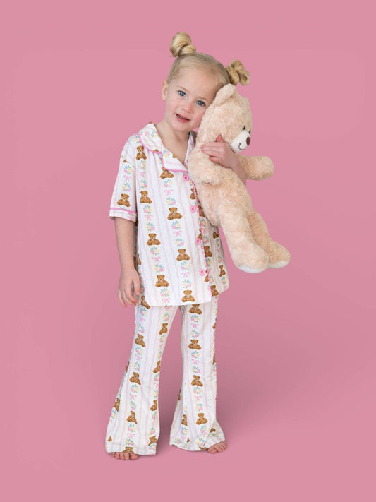 BEAR-Y BLOSSOMS DREAM GIRL'S FLARE SET: 2T