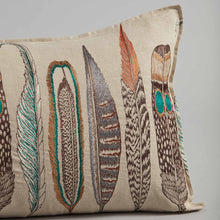 Load image into Gallery viewer, Large Feathers Lumbar: Pillow Cover with Insert - Edwina Alexis