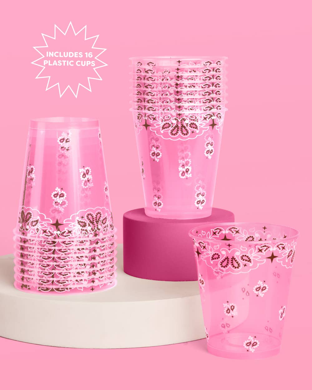Cowgirl Cups | western party, pink bandana, yeehaw