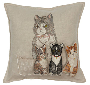 Basket of Kittens Pocket Pillow: Pillow Cover with Insert - Edwina Alexis