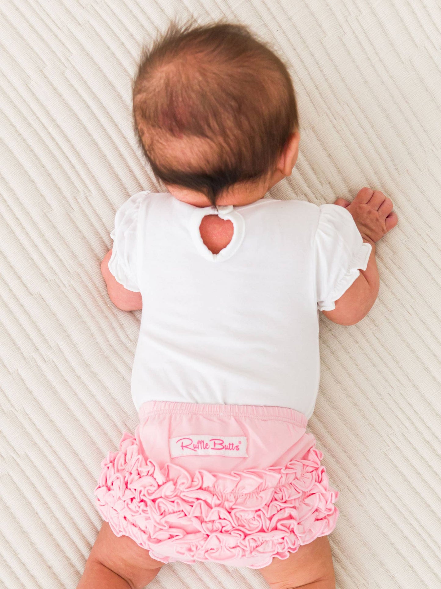 Baby Girls White Knit Puff Short Sleeve Bodysuit: White / 12-18m