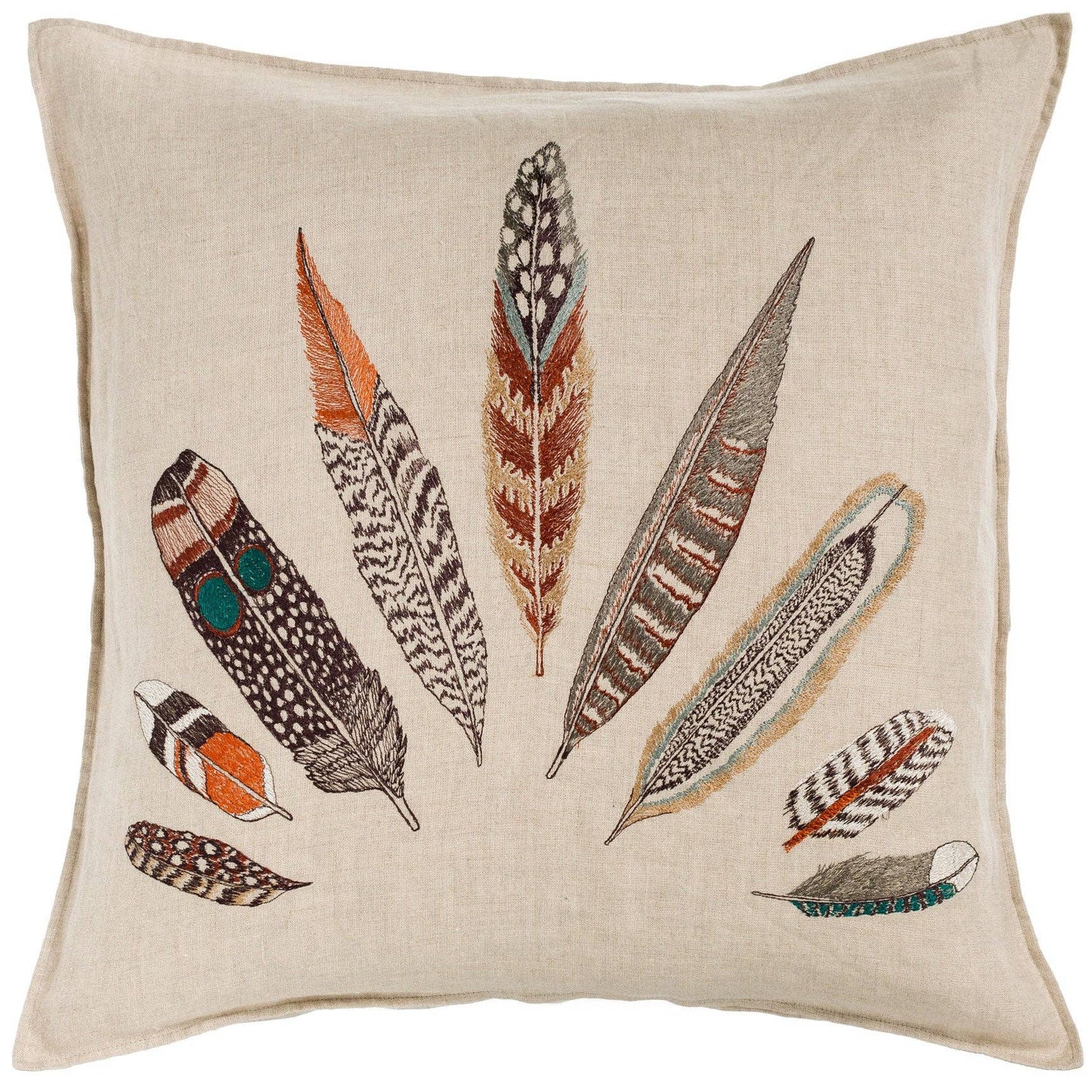 Plumes Fan Pillow: Pillow Cover with Insert - Edwina Alexis