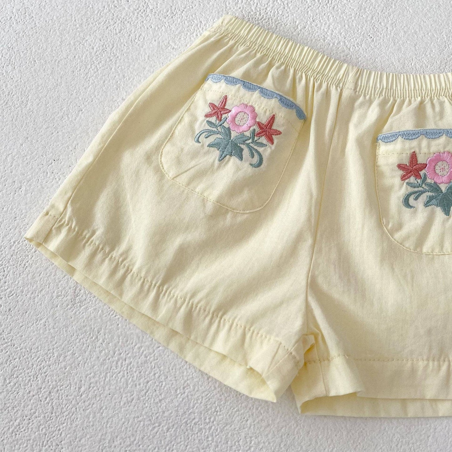 Baby 2-Piece Embroidered Flower Rustic Apricot Set