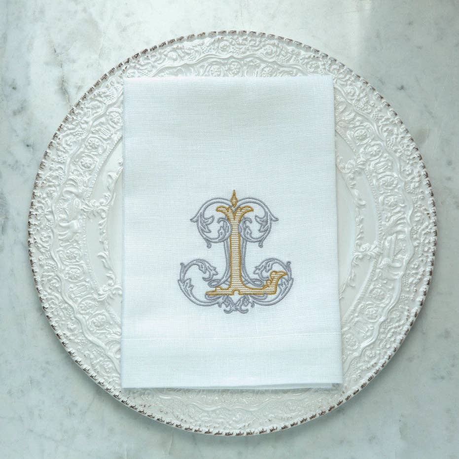 Vintage Vine Monogram Tri-Fold Napkin