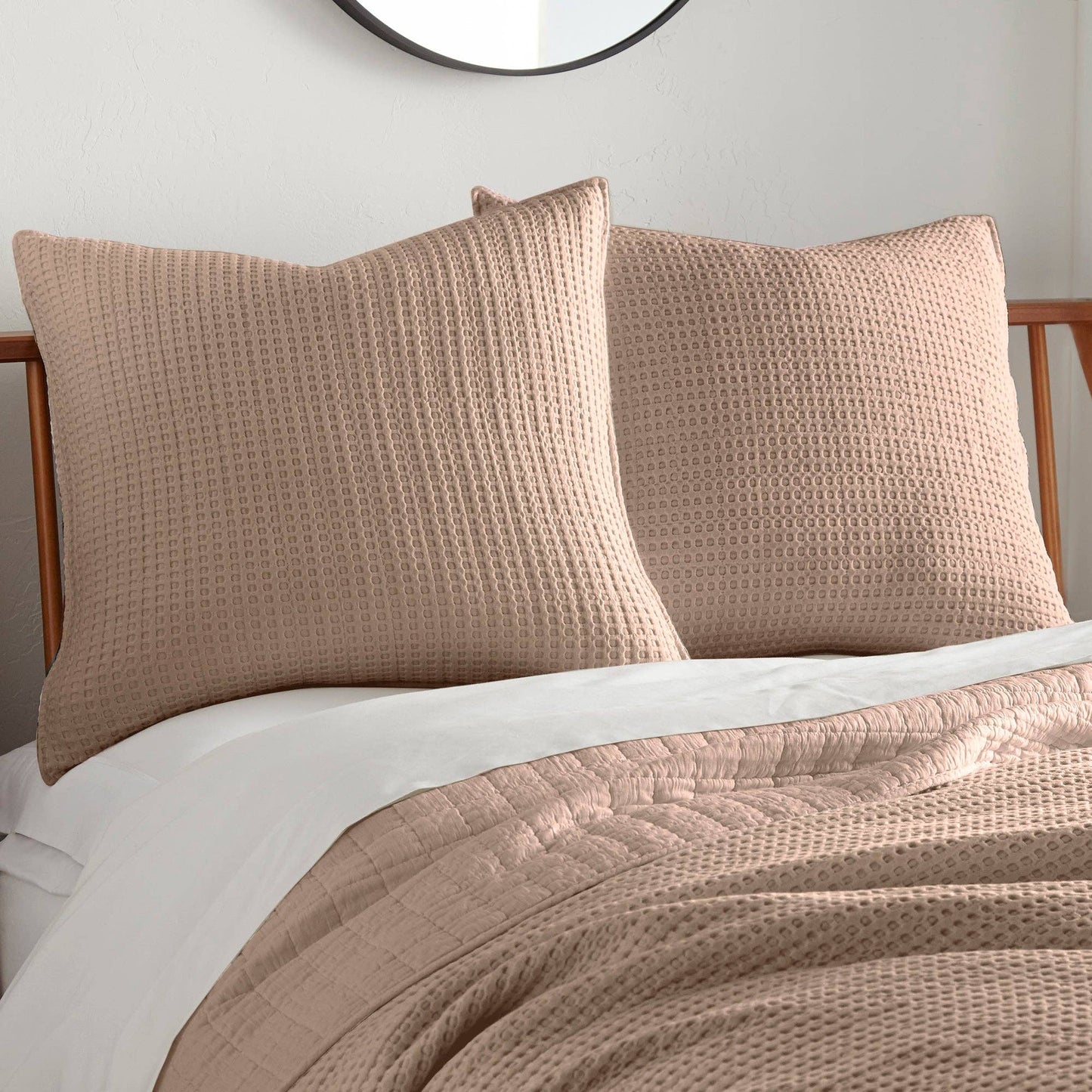 Mills Waffle Euro Sham Set of 2: Grey