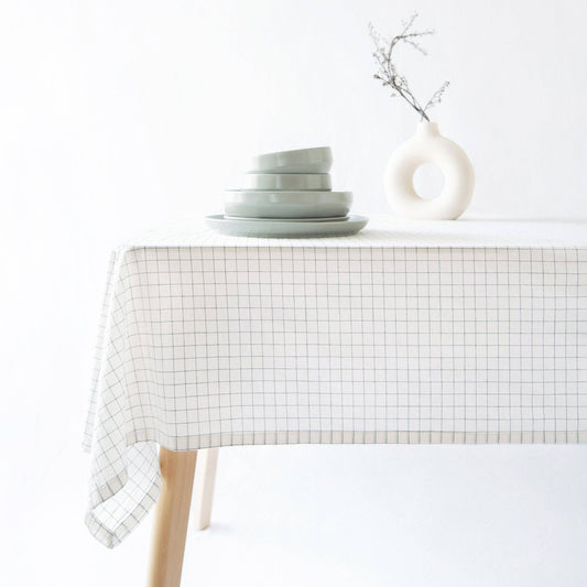 Guaria Tablecloth (Charcoal Grid): 60x120 inch - Edwina Alexis