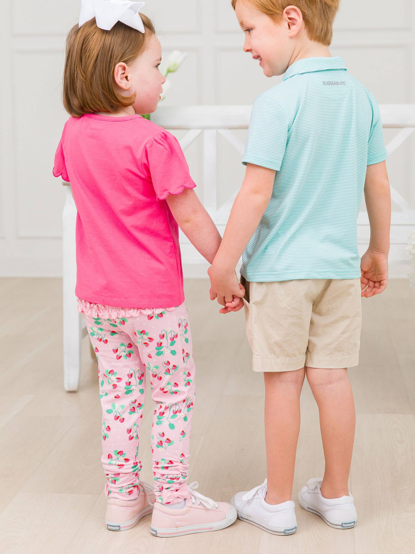 Girls Hot Pink Knit Short Sleeve Scallop Tee: Pink / 18-24m