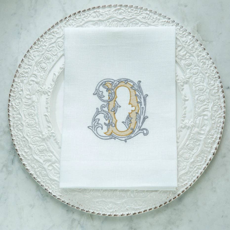 Vintage Vine Monogram Tri-Fold Napkin