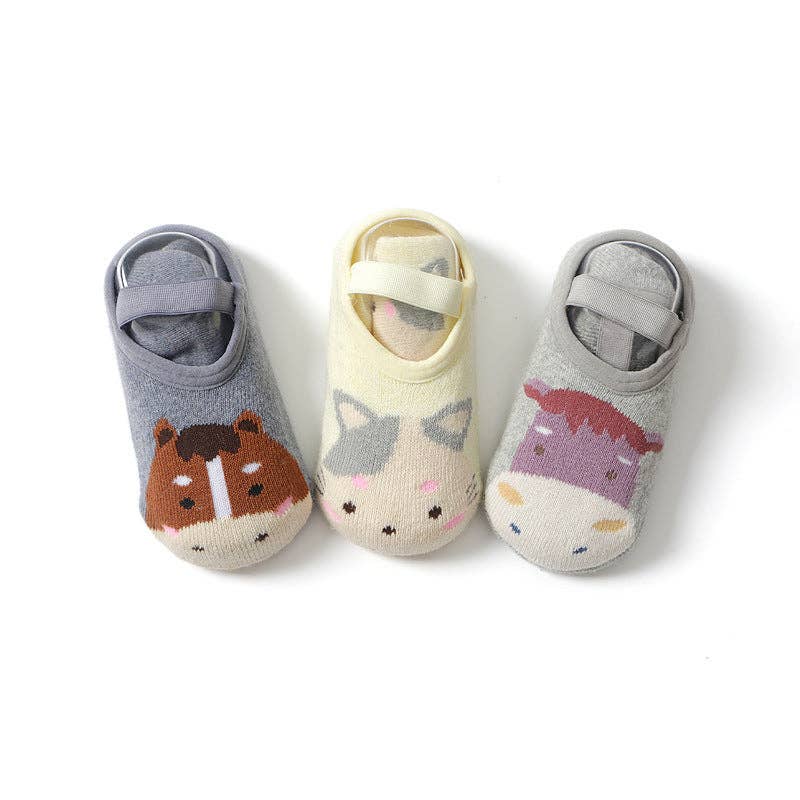Kids Floor Socks Cute Cartoon Anti-Slip Cozy Cotton Socks