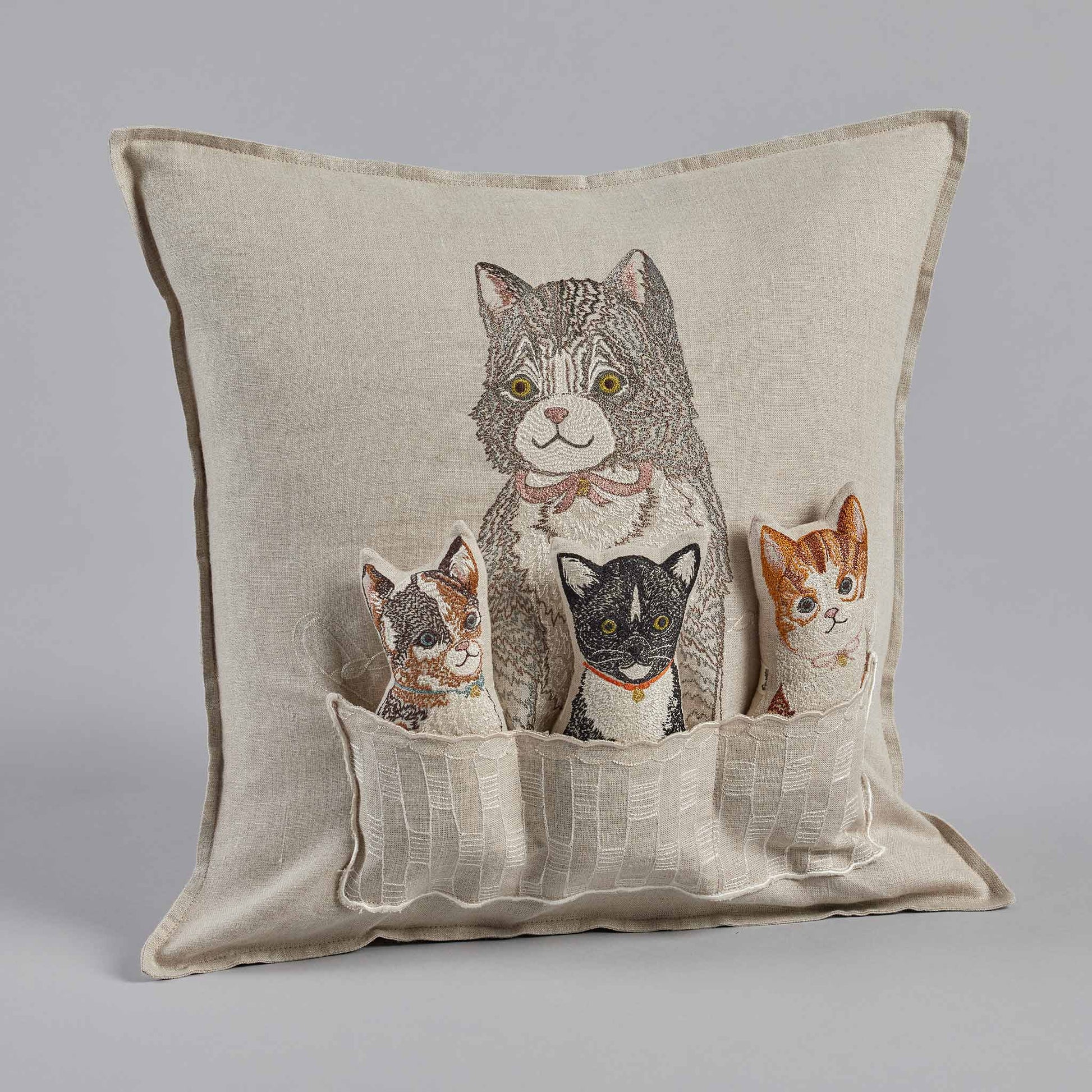 Basket of Kittens Pocket Pillow: Pillow Cover with Insert - Edwina Alexis