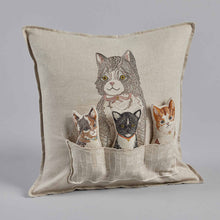Load image into Gallery viewer, Basket of Kittens Pocket Pillow: Pillow Cover with Insert - Edwina Alexis