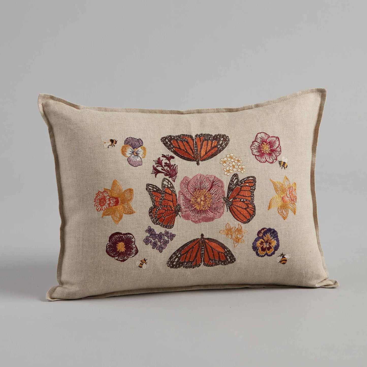 Butterflies and Blooms Pillow: Pillow Cover with Insert - Edwina Alexis