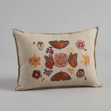 Load image into Gallery viewer, Butterflies and Blooms Pillow: Pillow Cover with Insert - Edwina Alexis