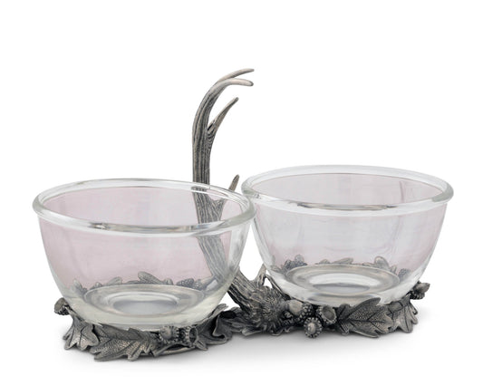 Antler Double Glass Dip Bowl - Fallen Antler - Edwina Alexis