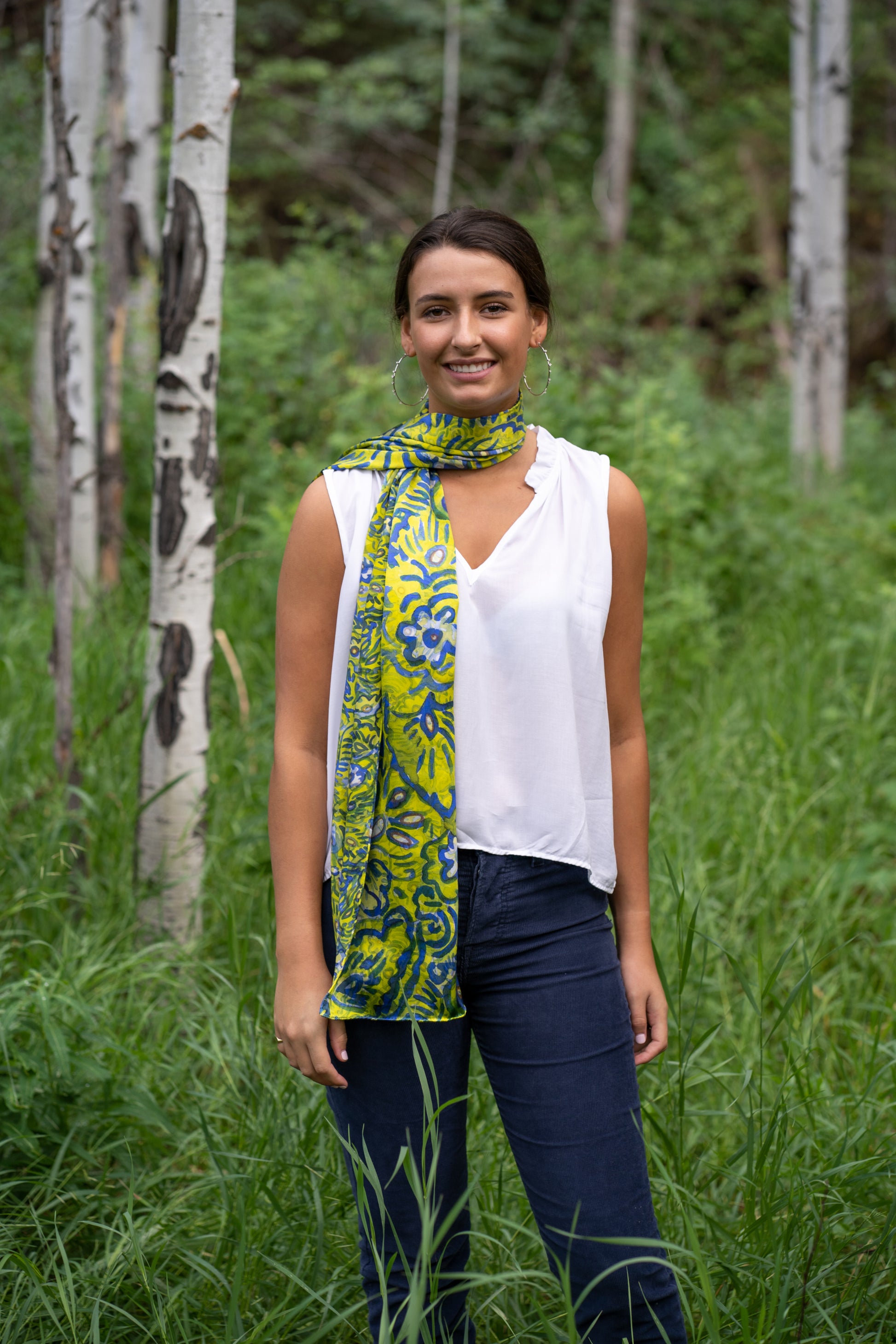 Wall flower Italian Silk Scarf - Edwina Alexis