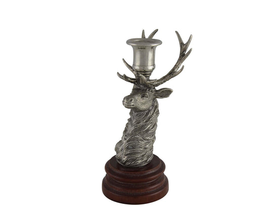 Pewter Elk 1 Taper Candlestick - Edwina Alexis