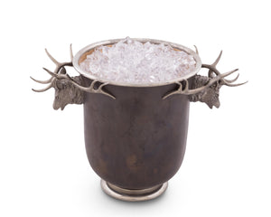 Bronze Ice Bucket - Elk Head - Edwina Alexis
