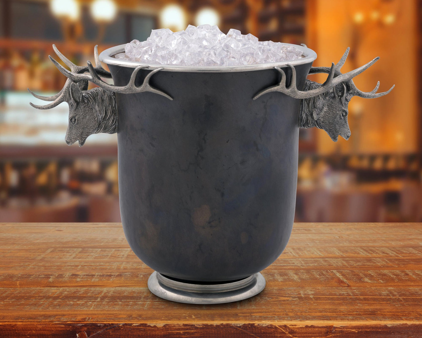 Bronze Ice Bucket - Elk Head - Edwina Alexis