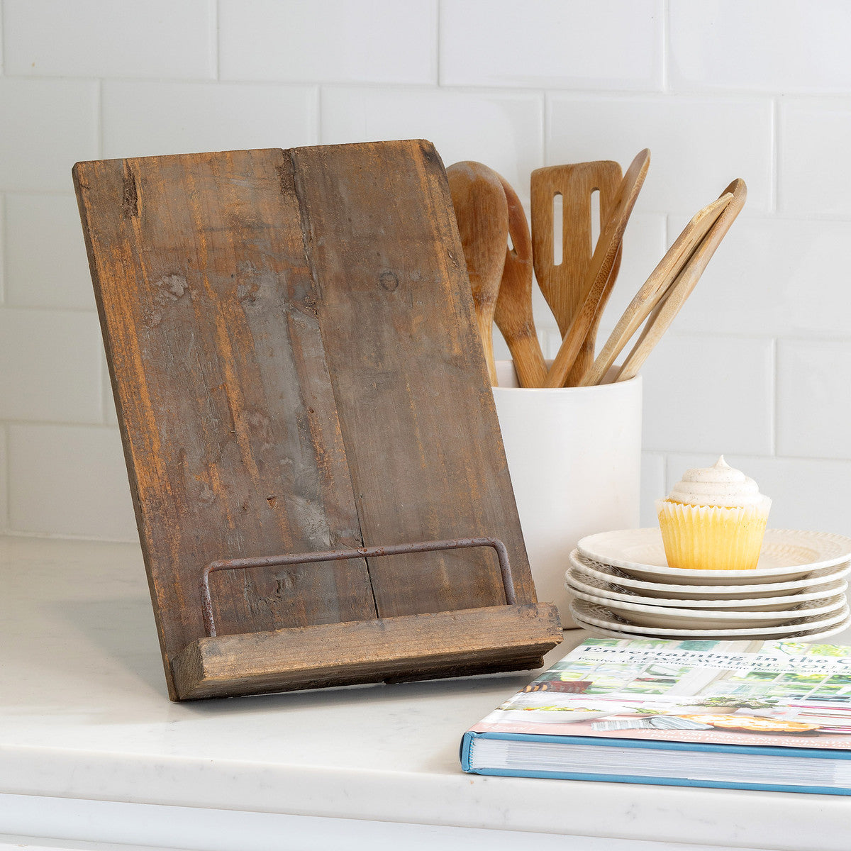 Aged Wooden Cookbook Stand - Edwina Alexis