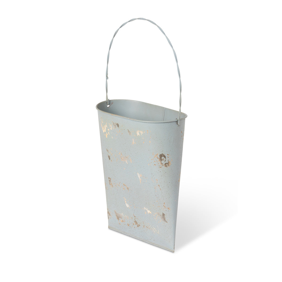 Old Grey Flattened Door Bucket - Edwina Alexis