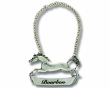 Load image into Gallery viewer, Pewter Galloping Steed Decanter Tag - Bourbon - Edwina Alexis