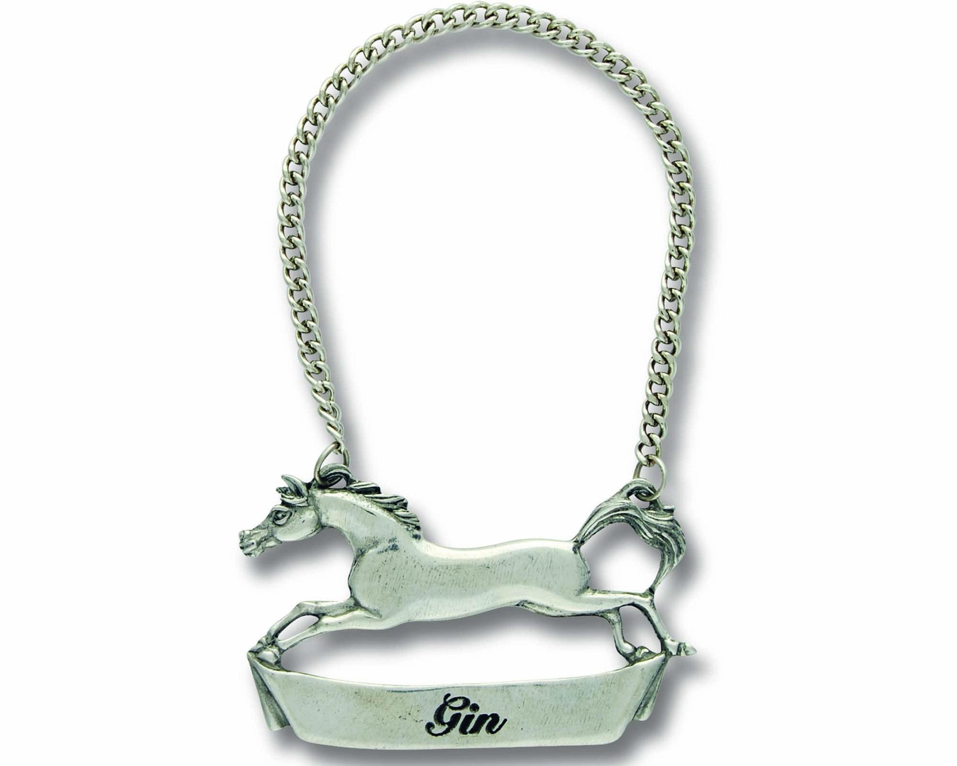 Pewter Galloping Decanter Tag - Gin - Edwina Alexis