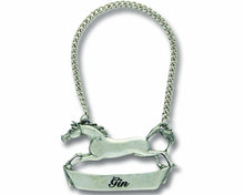 Load image into Gallery viewer, Pewter Galloping Decanter Tag - Gin - Edwina Alexis