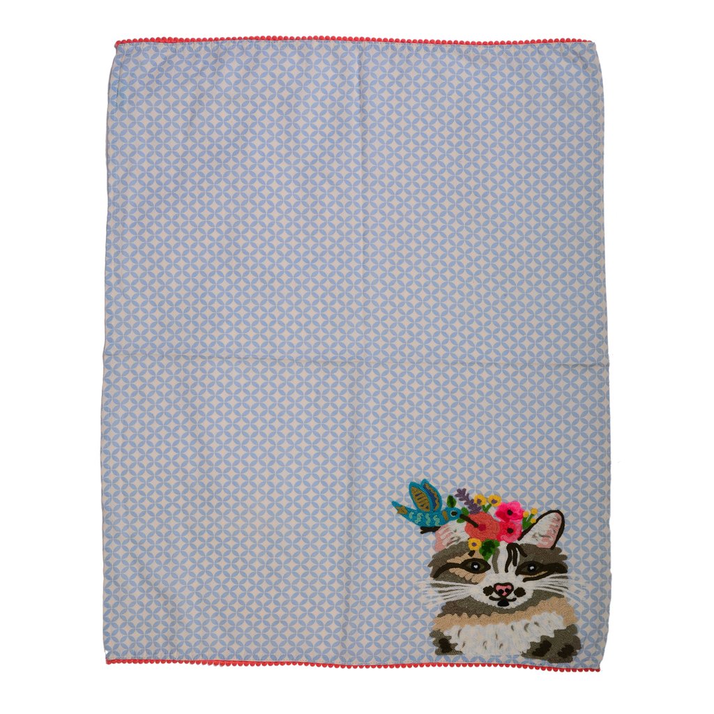 Embroidery Cat With Bird Dish Towel 19X27 - Edwina Alexis
