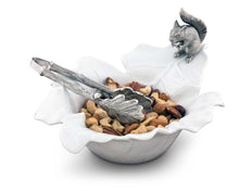 Load image into Gallery viewer, Fine Porcelain Leaf Bowl With Pewter Squirrel - Edwina Alexis