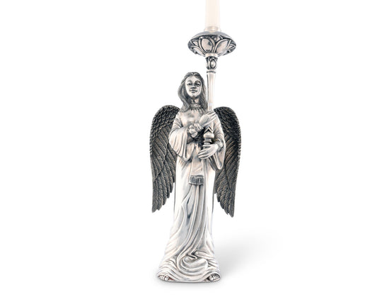 Pewter Angel Candlestick - Edwina Alexis