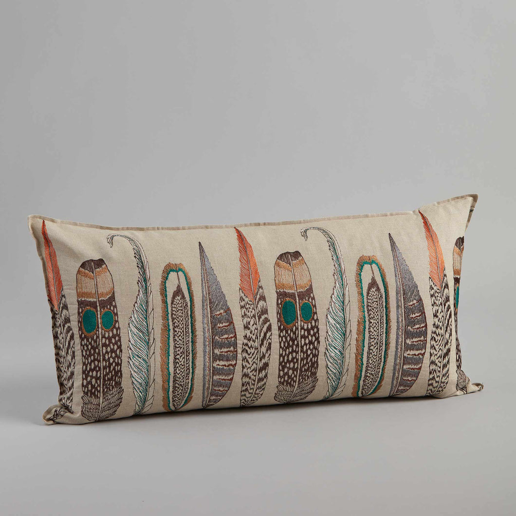 Large Feathers Lumbar: Pillow Cover with Insert - Edwina Alexis