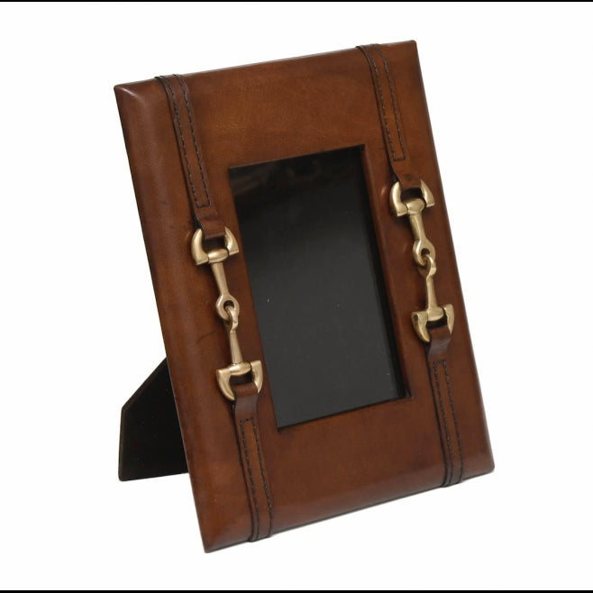 Brown Leather Equestrian Bit Frame - Edwina Alexis