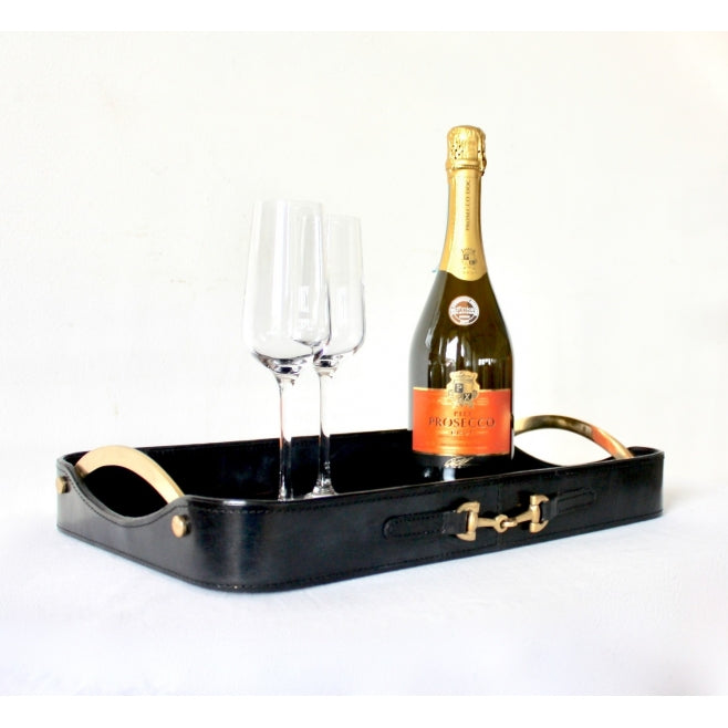 Equestrian Black Bit Leather Tray - Edwina Alexis