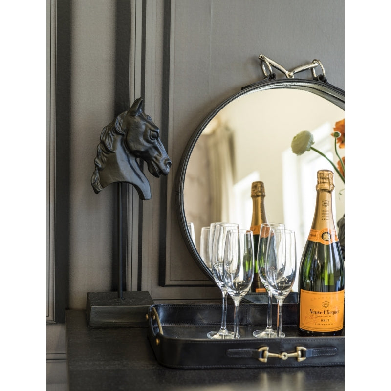Equestrian Black Bit Leather Tray - Edwina Alexis