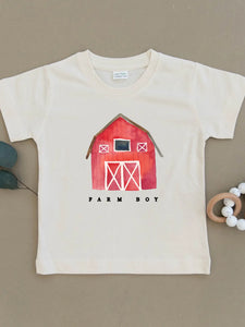 Farm Boy Red Barn Organic Toddler T-shirt - Edwina Alexis