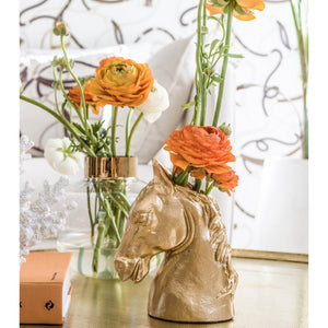 Gold Horsehead Vase - Edwina Alexis