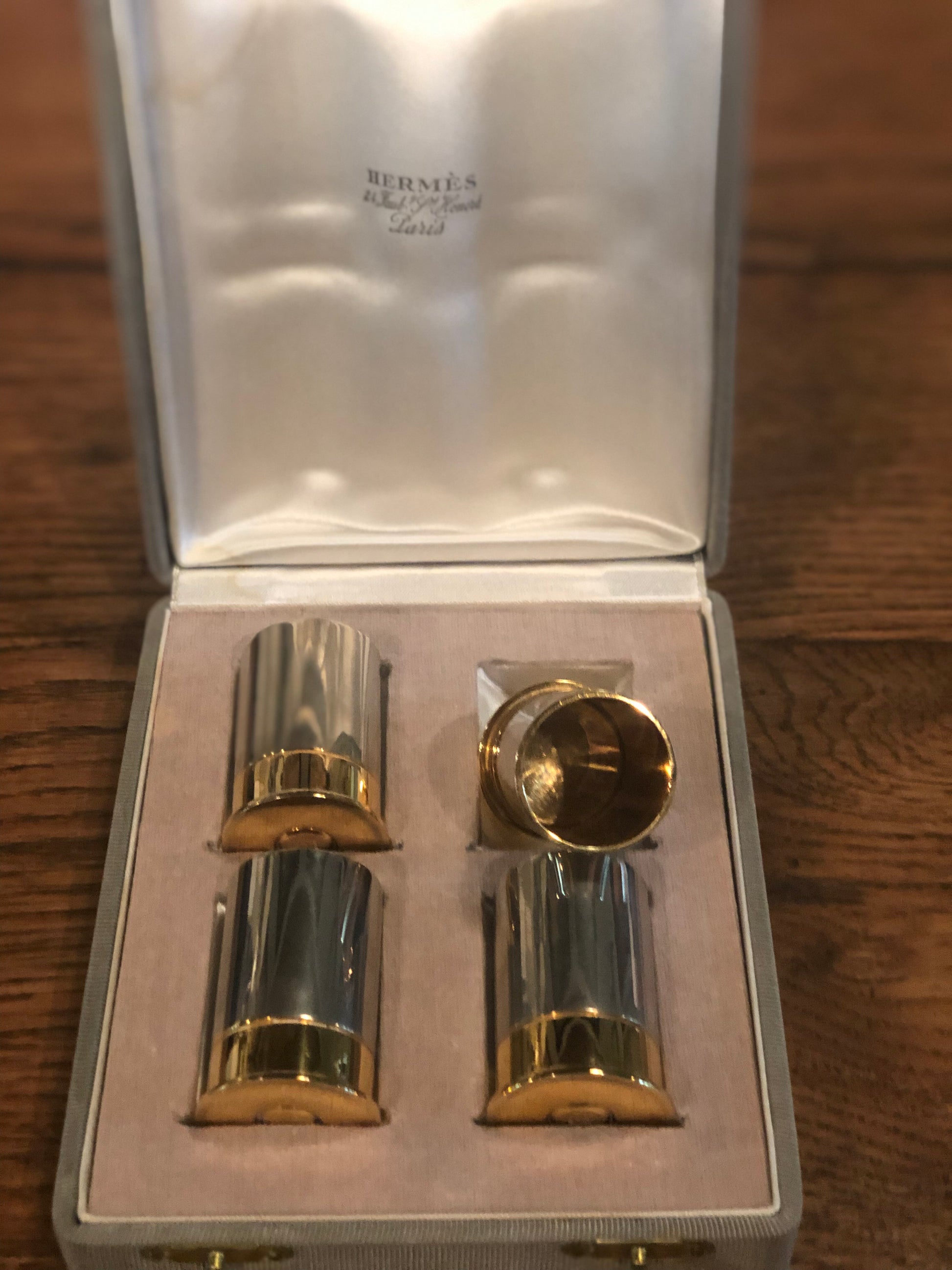 Set of 4 Decorative Bullet Casings by Hermes w/ Original Box - Edwina Alexis