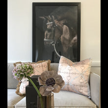 Load image into Gallery viewer, Pink Silk Equestrian Bit Pillow - Edwina Alexis