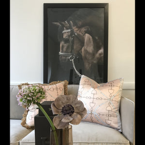 Pink Silk Equestrian Bit Pillow - Edwina Alexis