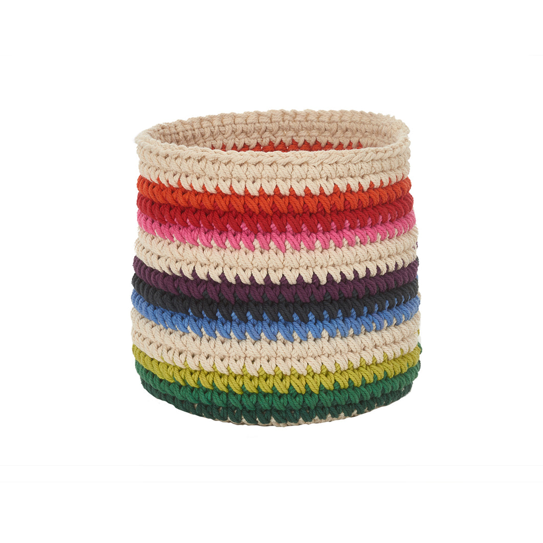 Rainbow Hand Crochet Basket - Edwina Alexis